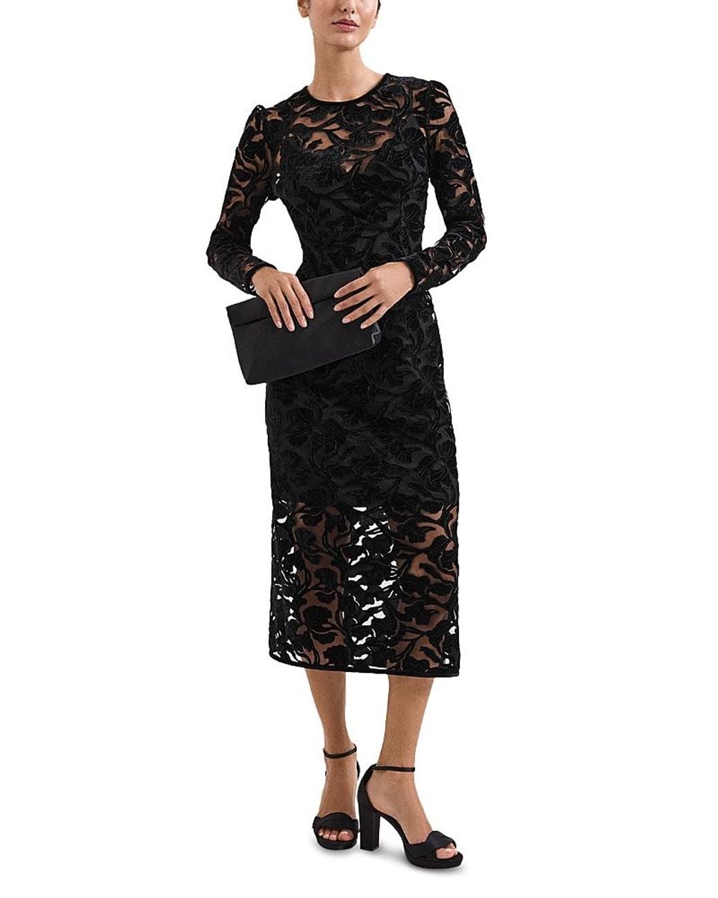 Phase Eight Viktoria Midi Dress in Black | Lyst
