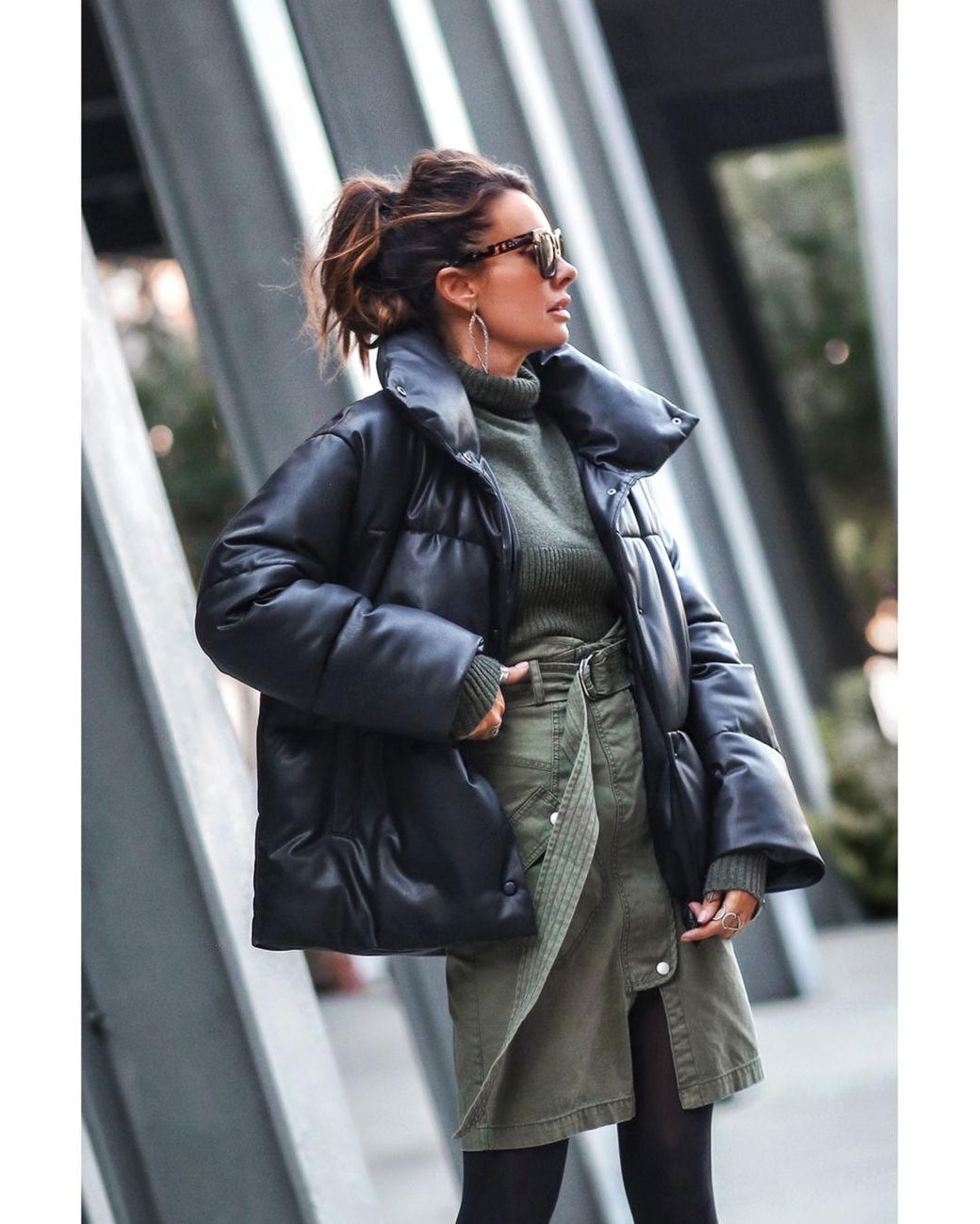 bagatelle leather puffer