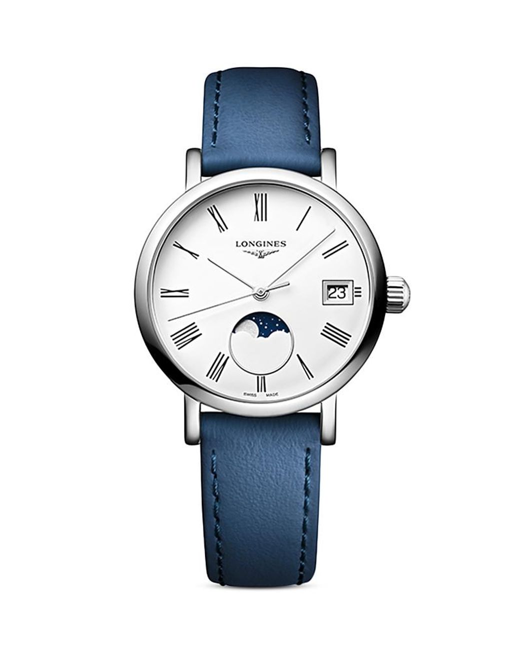 Longines Blue Elegant Moonphase Watch, 30Mm