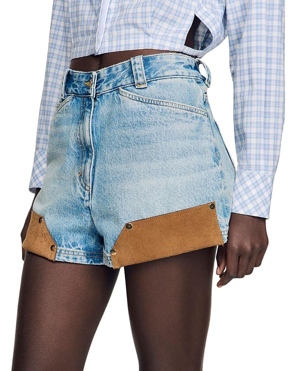 Sandro Denim Shorts in Blue | Lyst