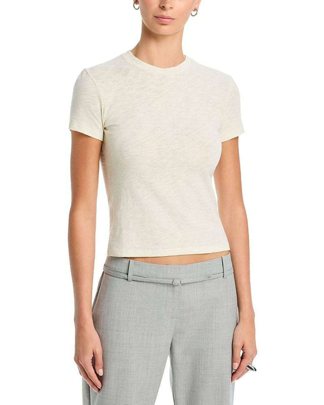 Theory White Apex Tiny Tee