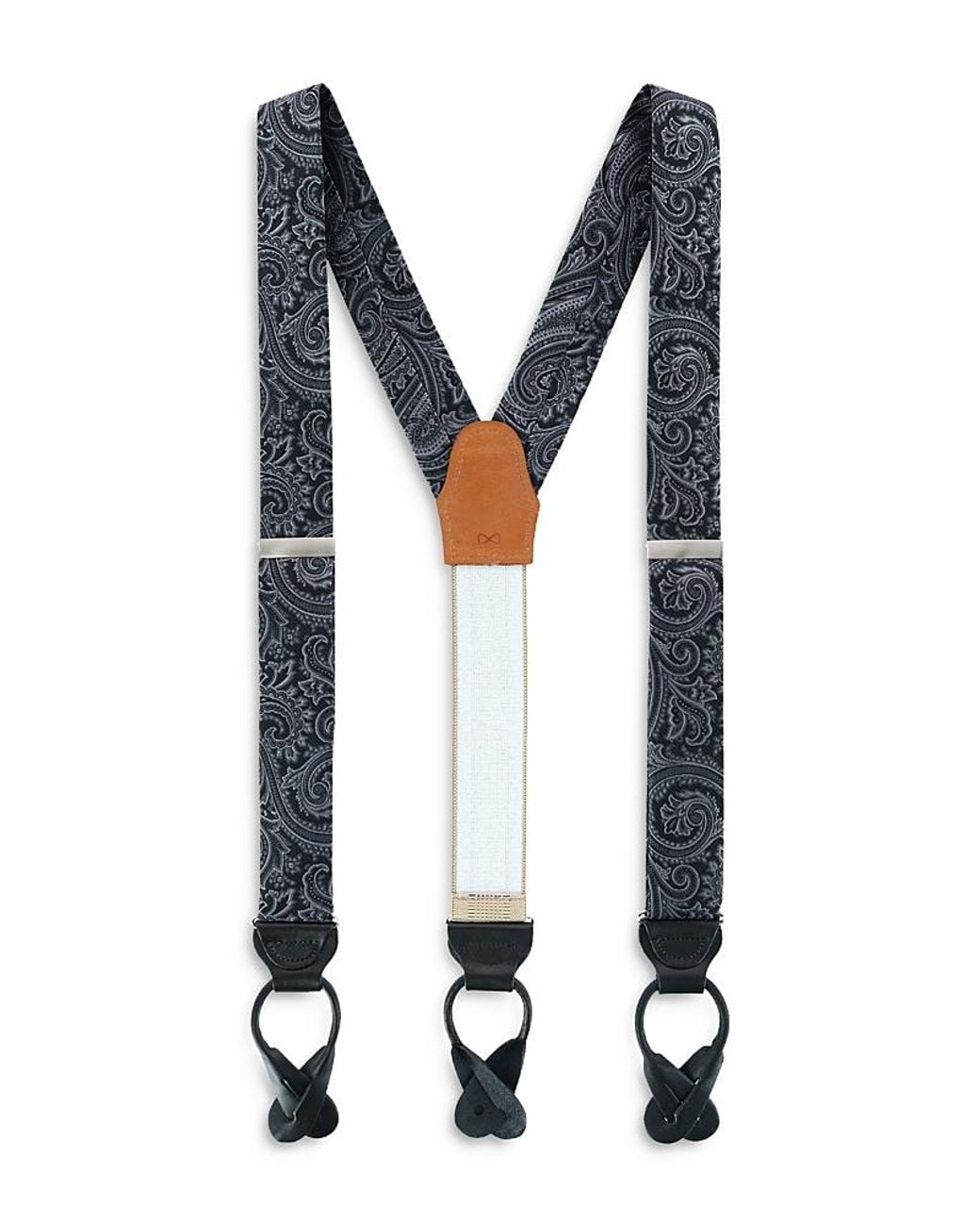 Trafalgar Black Sobee Button End Silk Brace for men