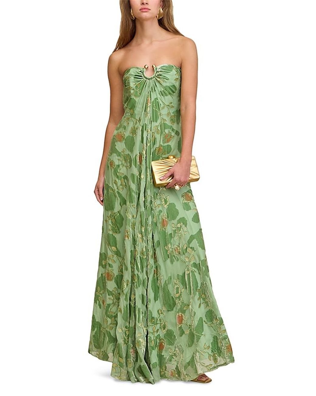 Cult Gaia Renay Silk Burnout Velvet Dress in Green | Lyst