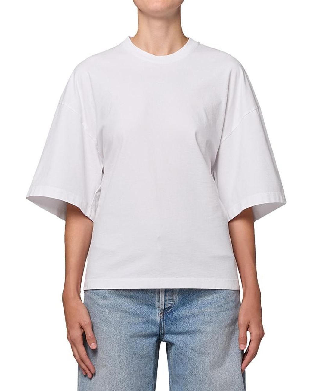 Agolde White Ellery Cinched Back Tee