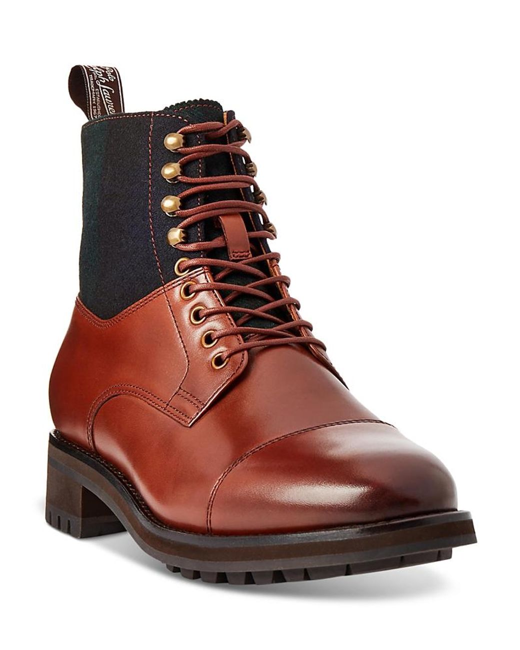 ralph lauren lace up boots