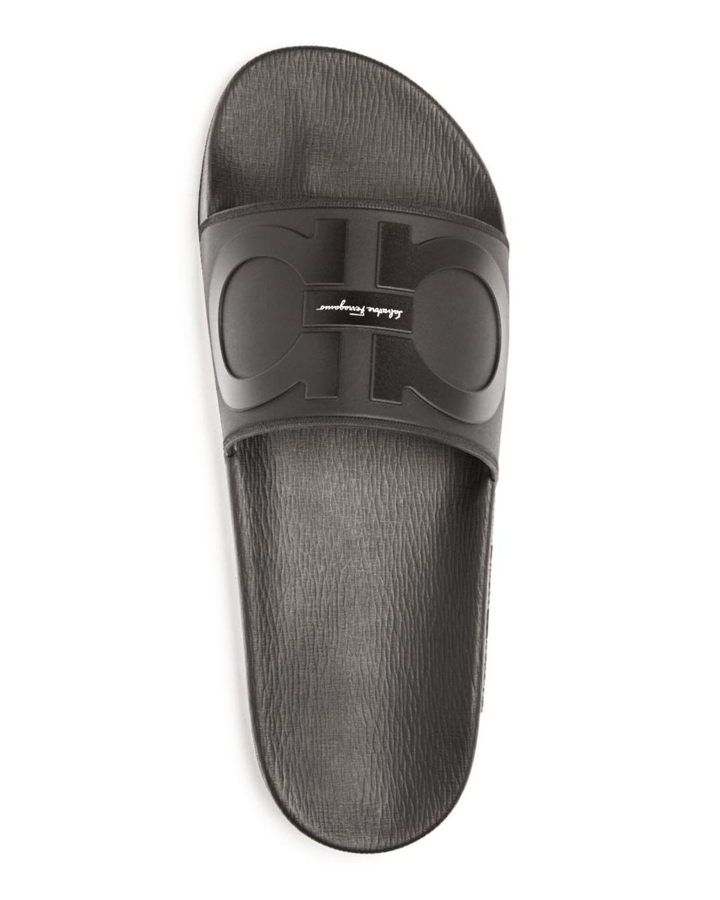 Ferragamo Men's Groove 2 Slide Sandals in Black for Men | Lyst