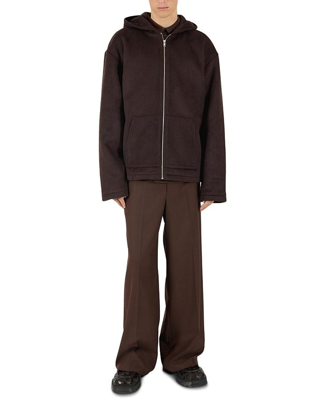 KROST Brown Hooded Zip Jacket for men