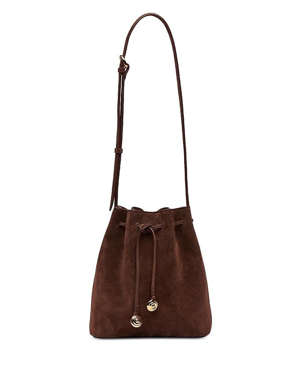 Liffner Brown Charm Small Suede Shoulder Bag