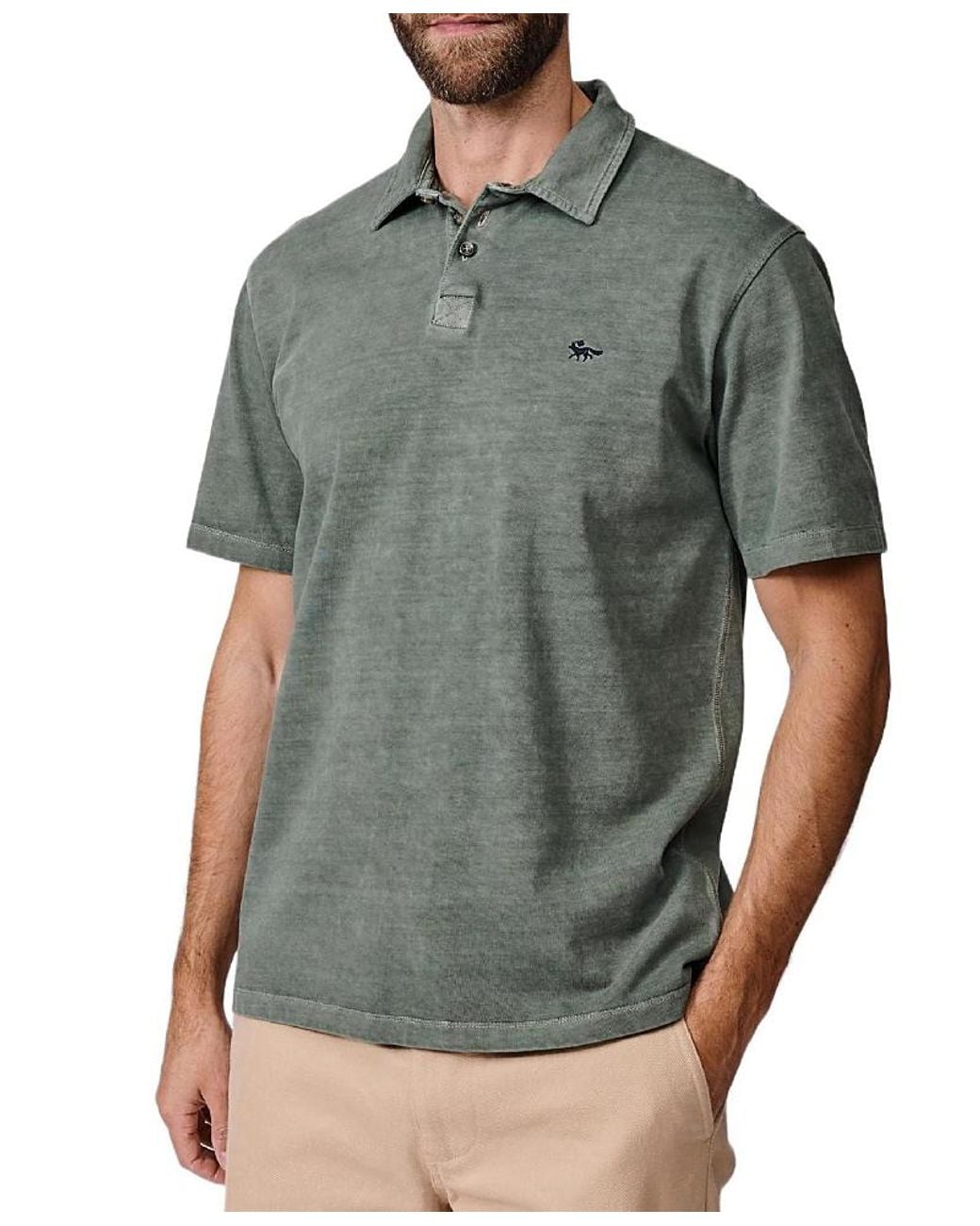aubi Gray Arkwright Heavyweight Jersey Polo for men