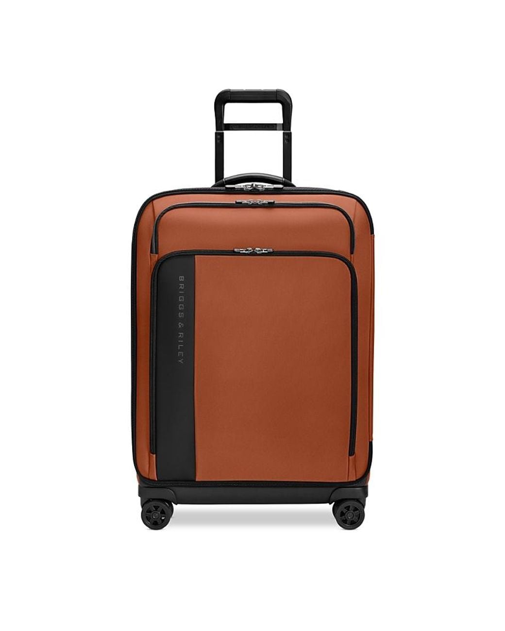 Briggs & Riley Brown Expandable Spinner Checked Bag
