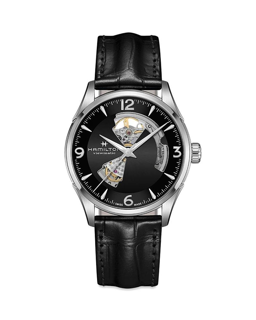 Hamilton Black Jazzmaster Open Heart Watch, 42Mm for men