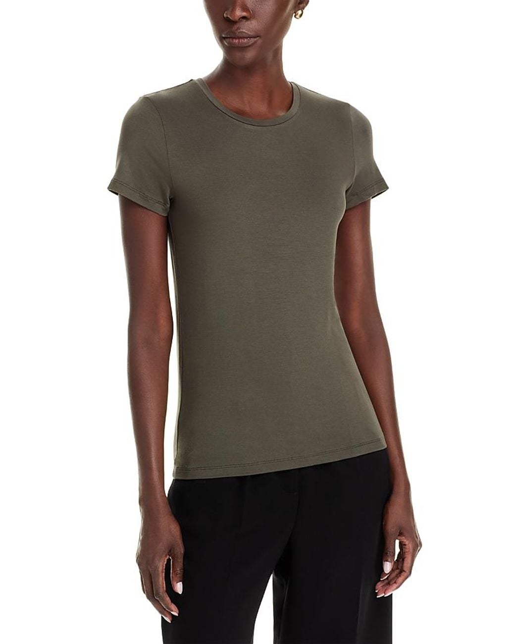 Majestic Filatures Crewneck Tee in Brown | Lyst