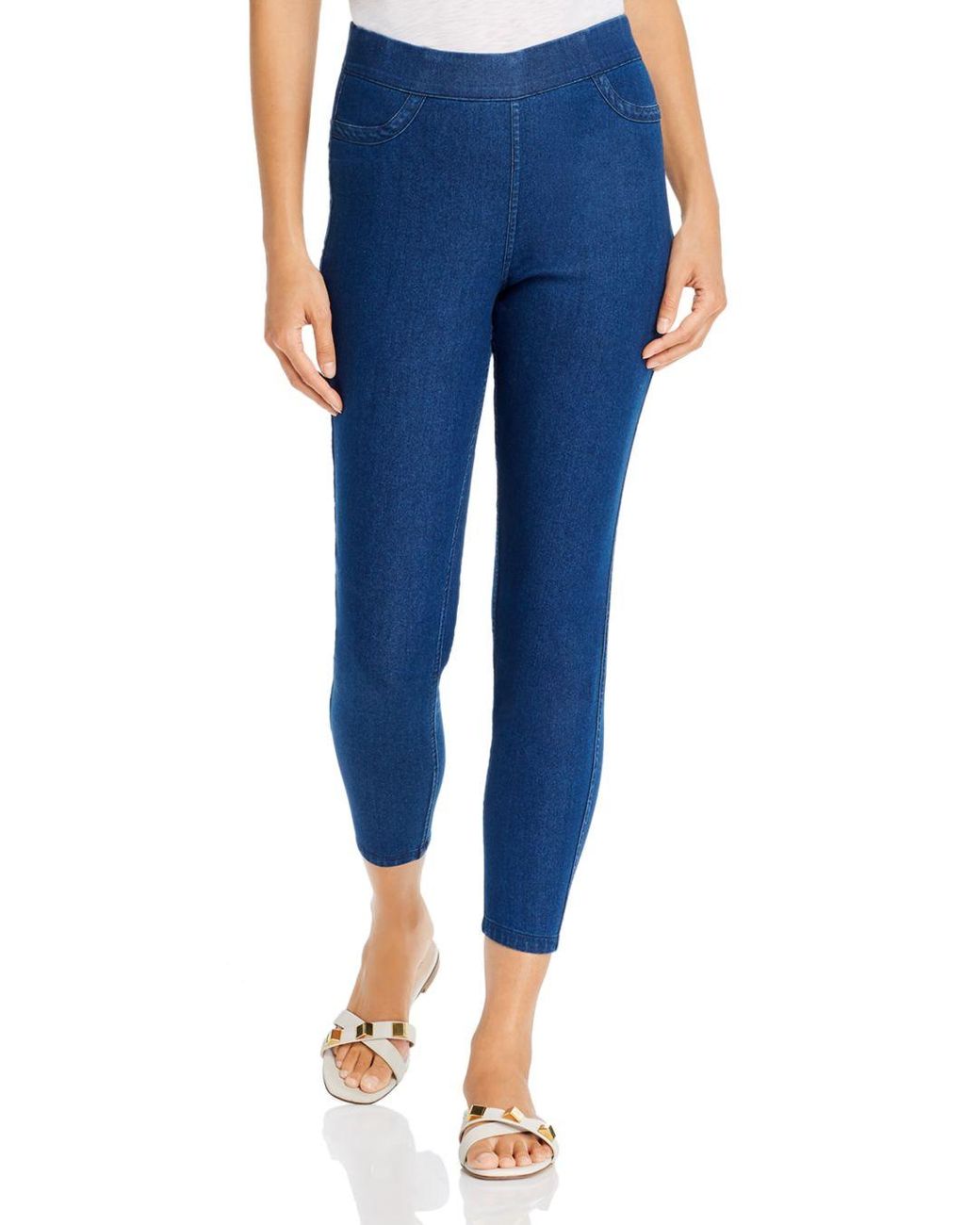 Hue Reversible High Waisted Denim Leggings in Blue Lyst