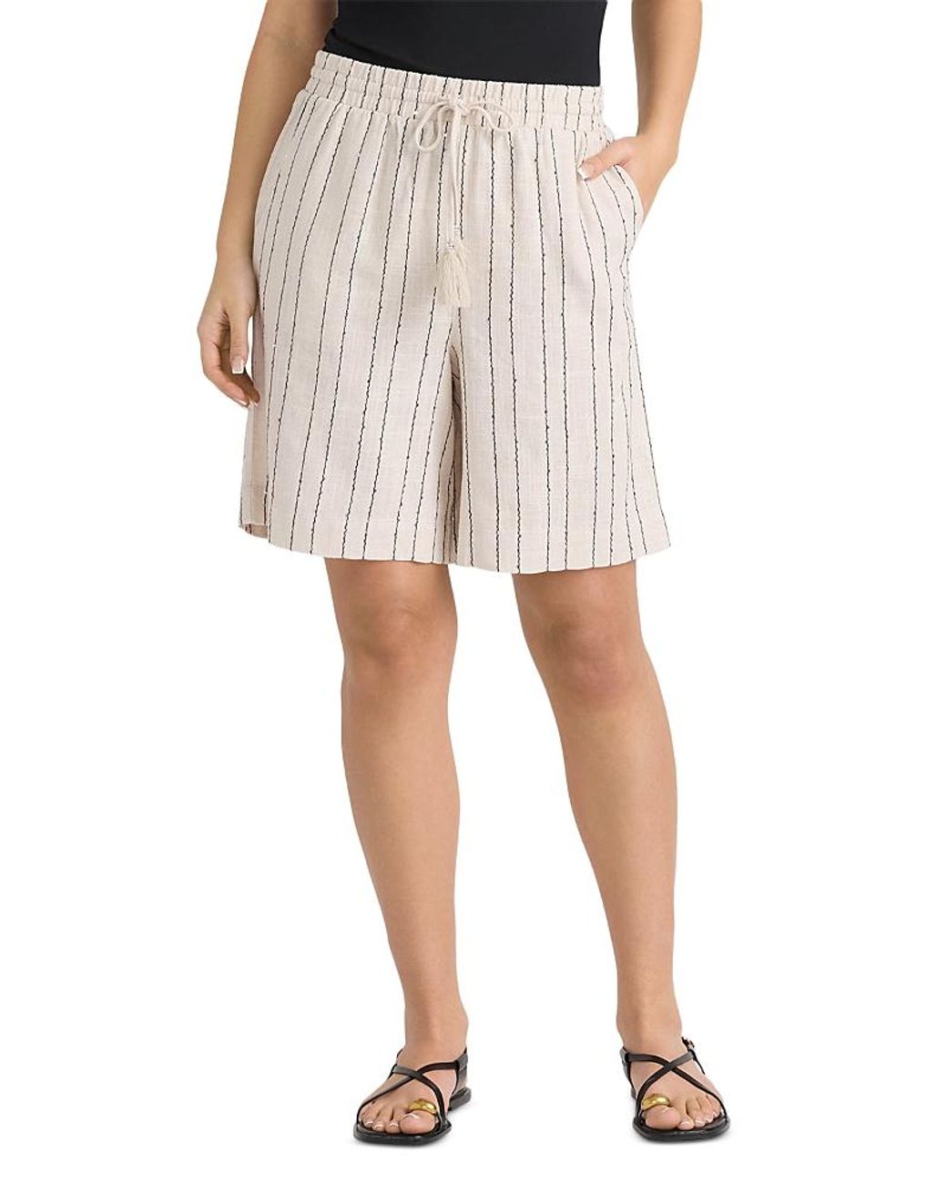 NVLT Natural Drawstring Bermuda Shorts