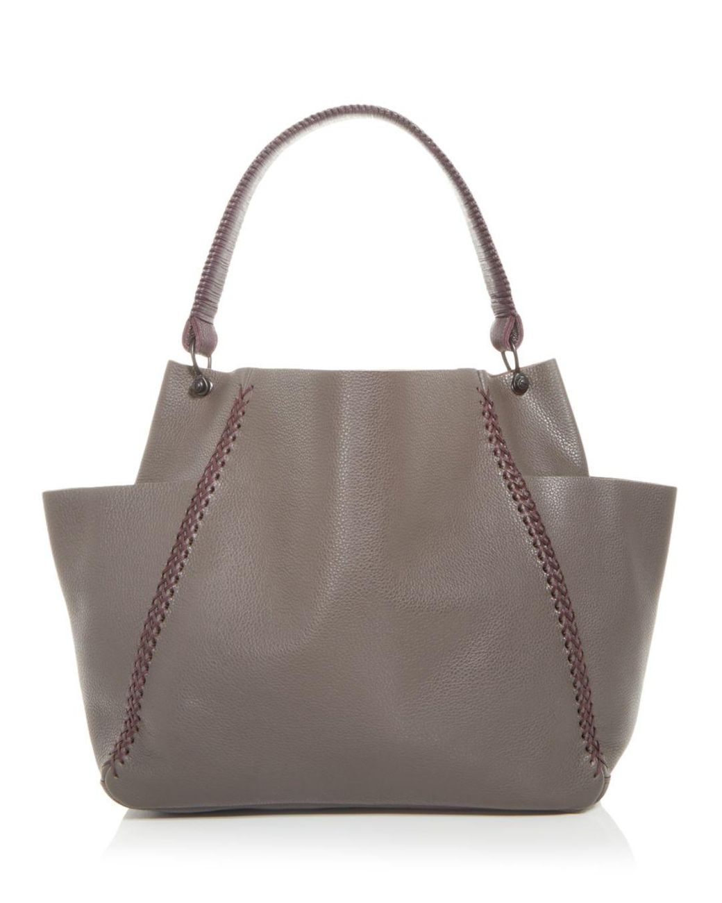 Callista Leather Shoulder Bag in Gray Lyst