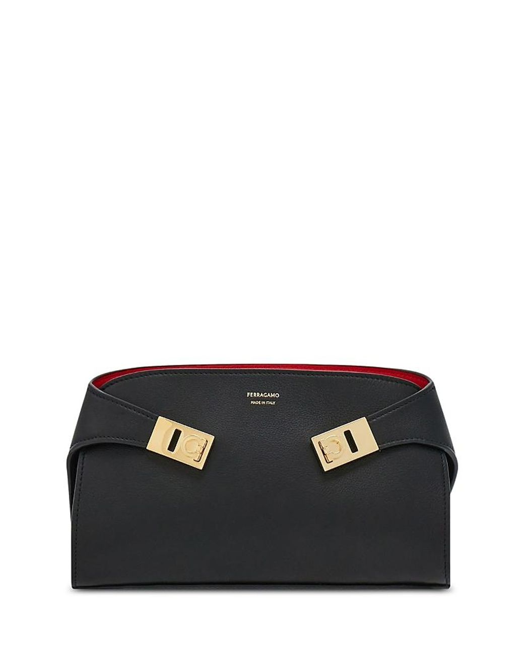 【25AW】Ferragamo◆Hug crossbody bag Black/ Flame Red Ferragamo Hug Mini Leather Crossbody in Black | Lyst
