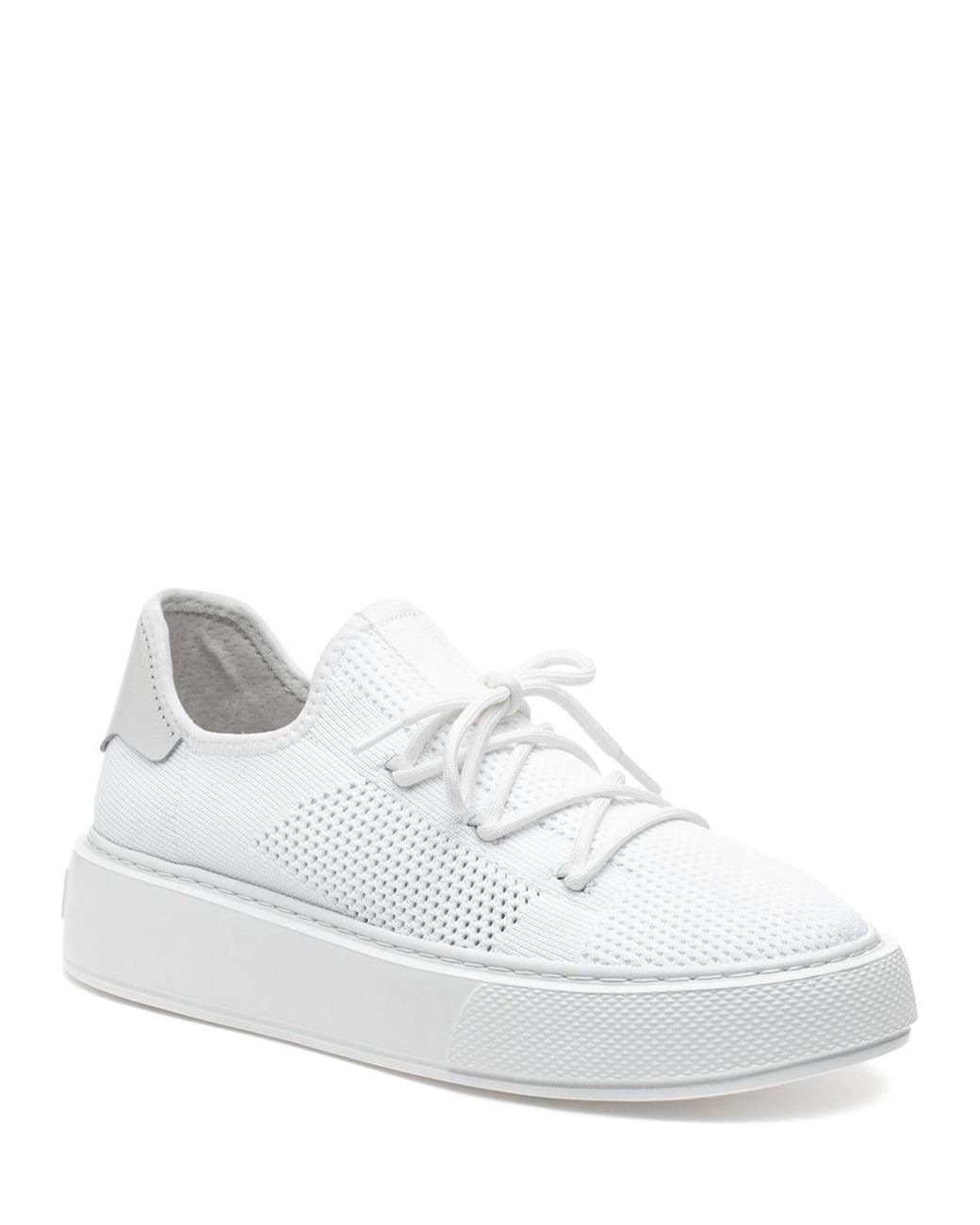J/Slides Damien Perforated Knit Platform Sneakers in White | Lyst