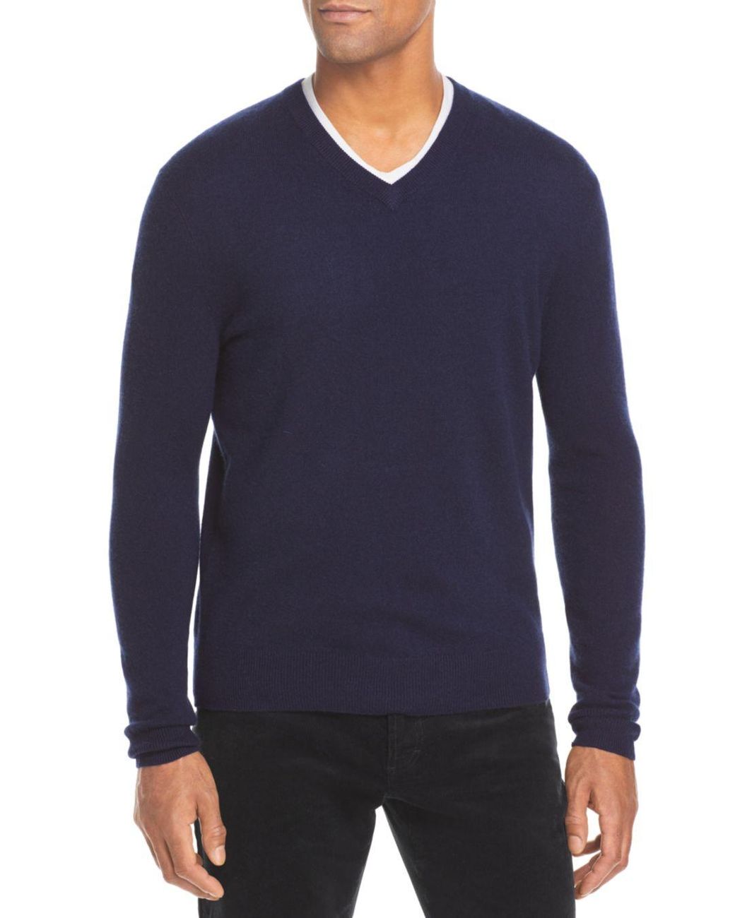 navy blue v neck sweatshirt