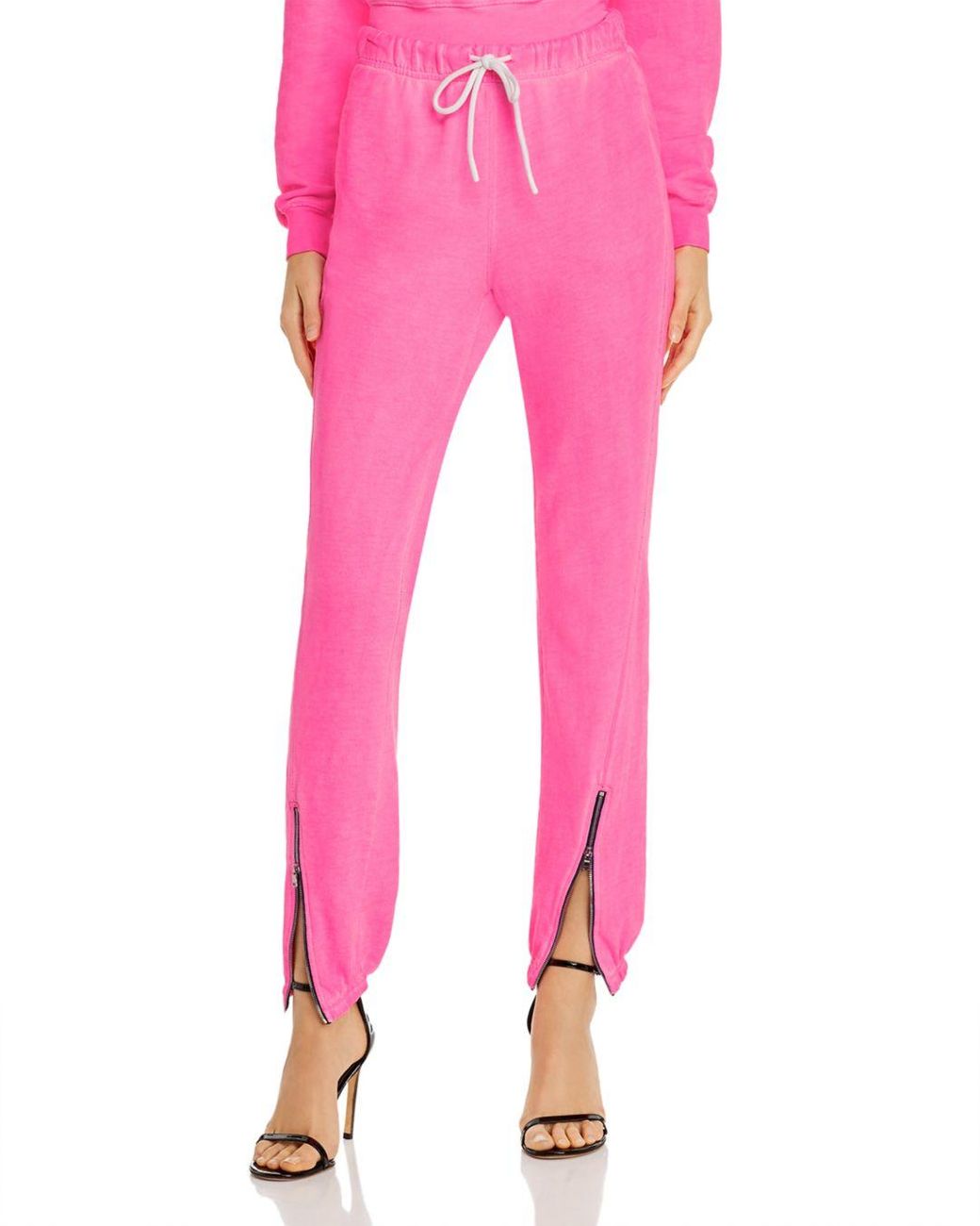 Cotton Citizen Cotton Milan Zip Hem Jogger Pants in Hot Pink (Pink) - Lyst