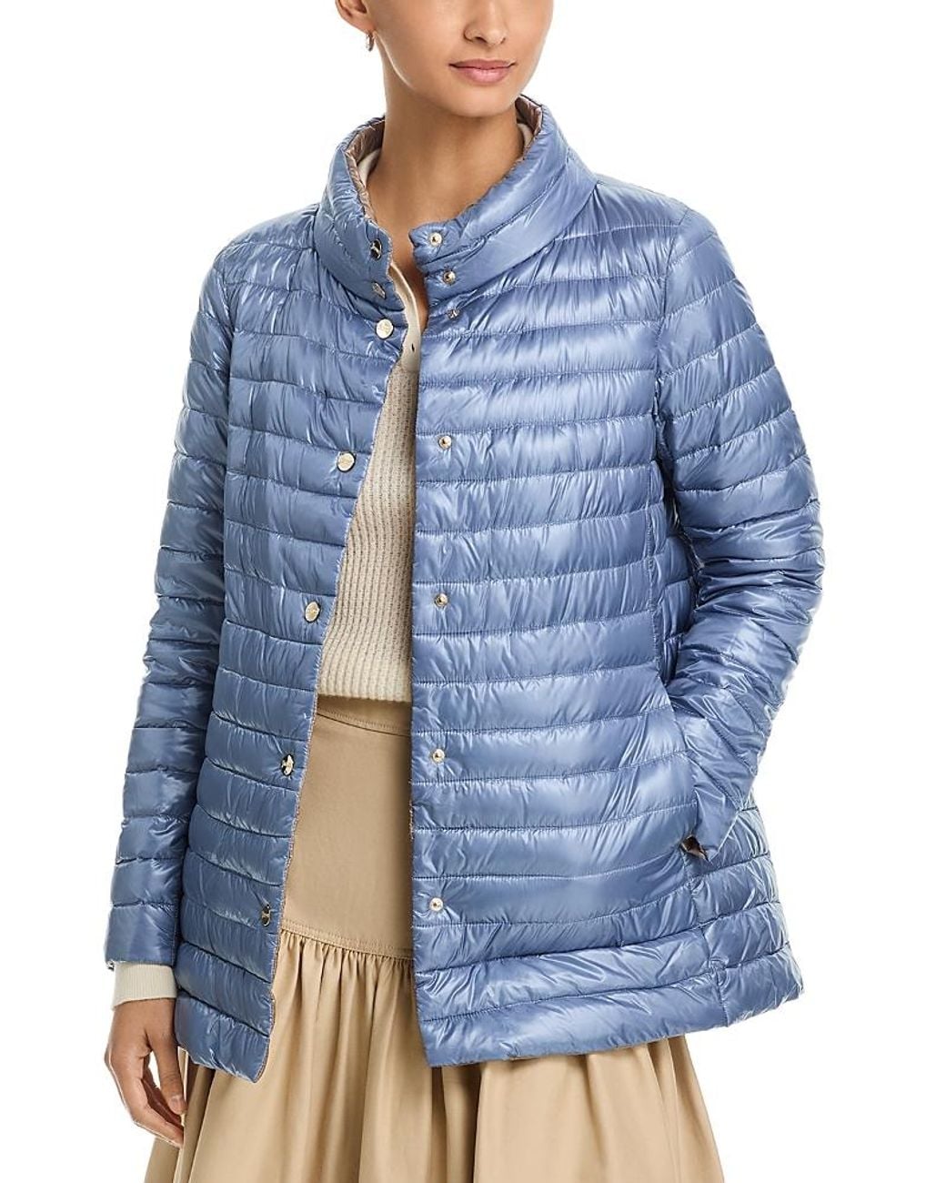 Herno Blue Reversible Puffer Coat