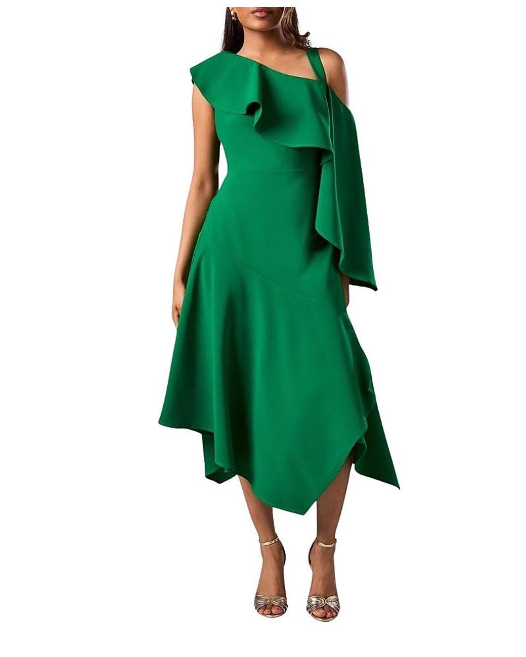 slim fit dress slacks Flutter Sleeve Glitter Midi Dress for Wedding Guests & Parties