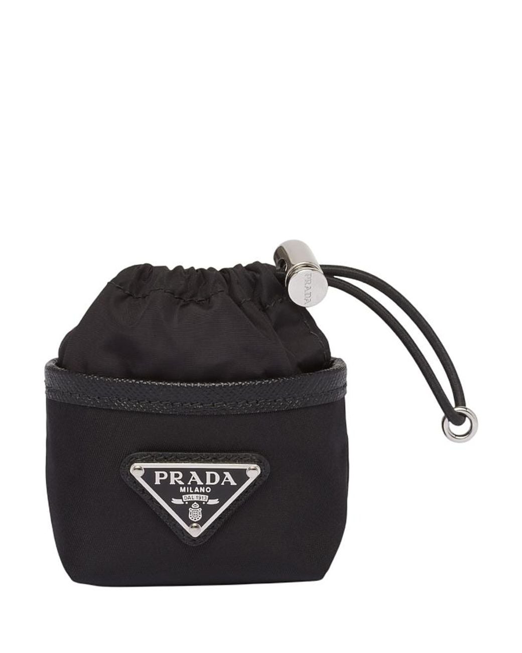 Prada Black Re-Nylon Mini Pouch Bag Charm for men