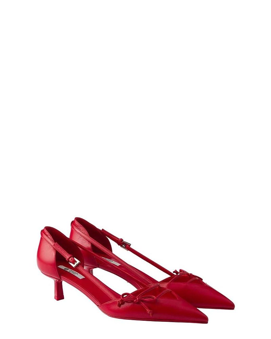 Prada Red Open-Side Leather Pumps