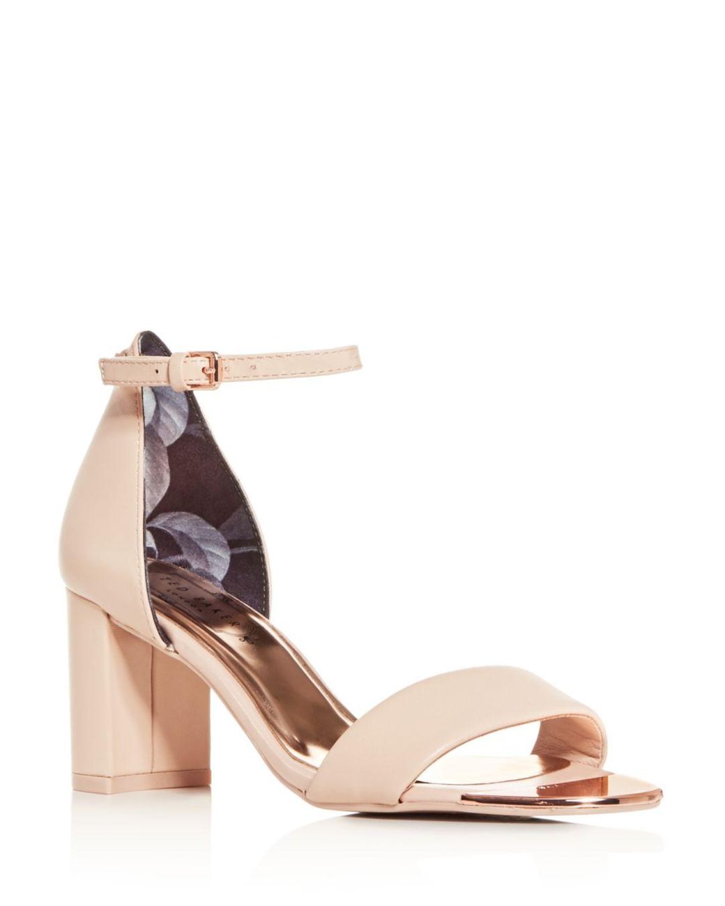 Ted Baker Leather Women's Sheah Block - Heel Sandals in Nude Pink Leather (Pink) | Lyst