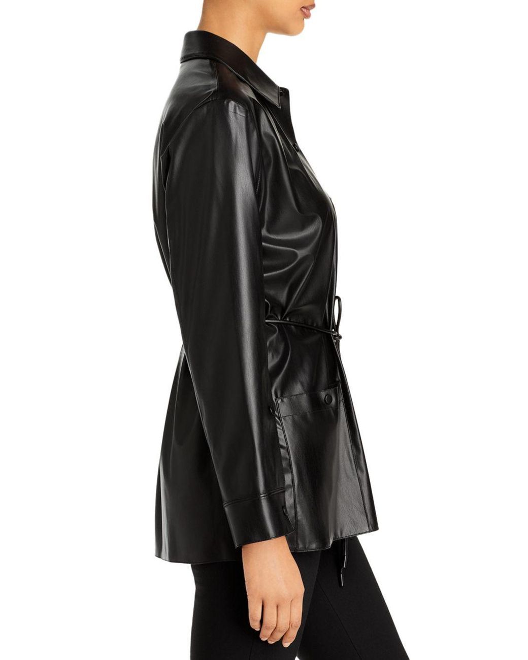 Theory P.paper Faux Leather Shirt Jacket in Black | Lyst Canada