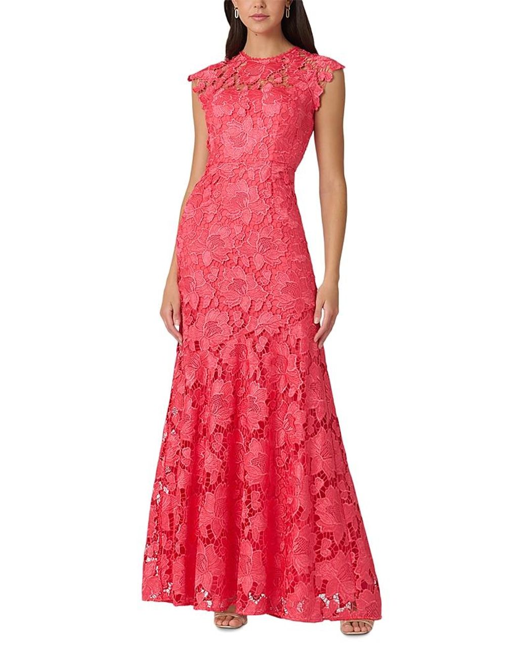 Shoshanna Raven Lace Dress in Red | Lyst