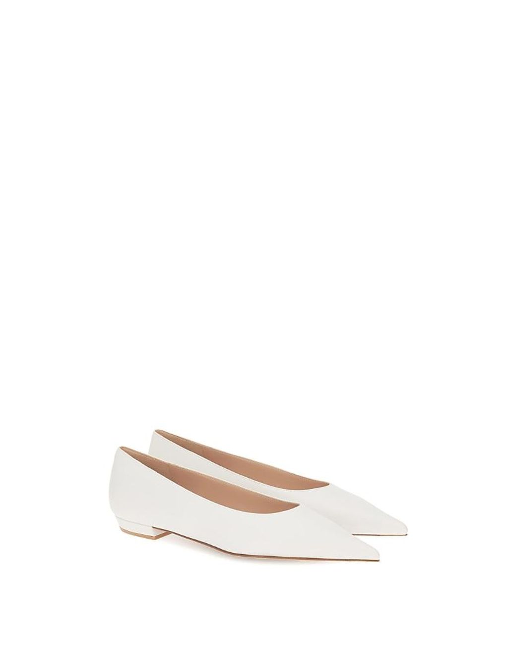 Gianvito Rossi White Sofia Leather Ballet Flats