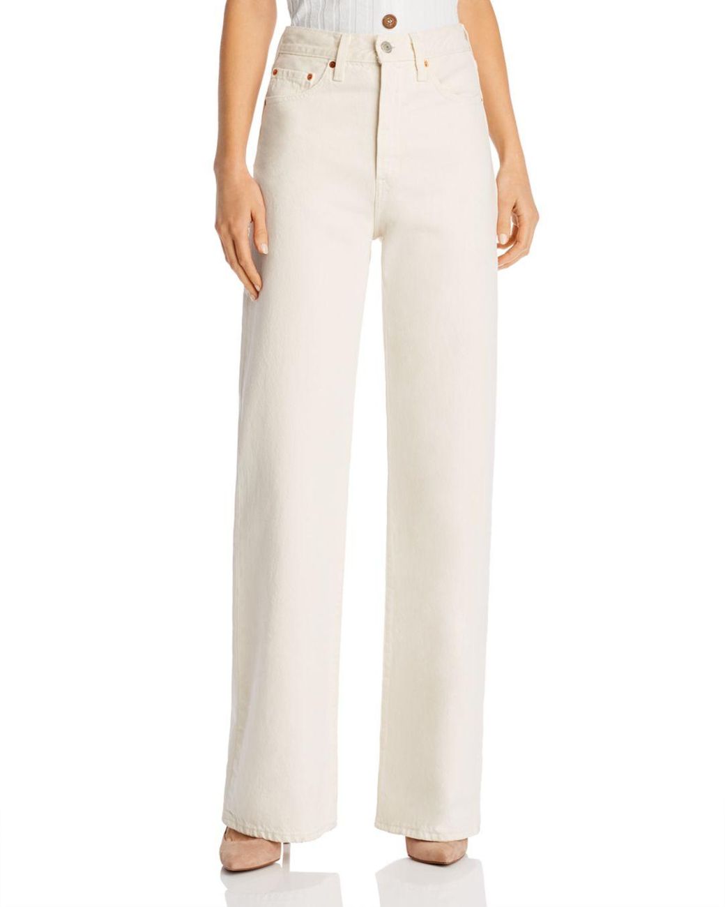Levi's Ribcage Wide - Leg Jeans In Icy Ecru in Natural | Lyst
