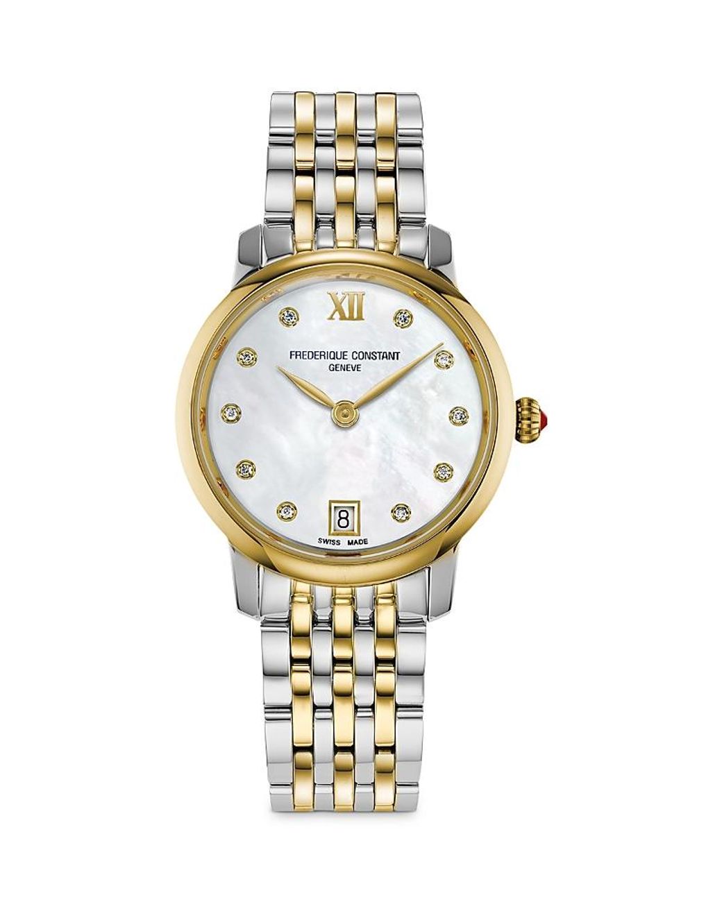 Frederique Constant White Slimline Watch, 30Mm