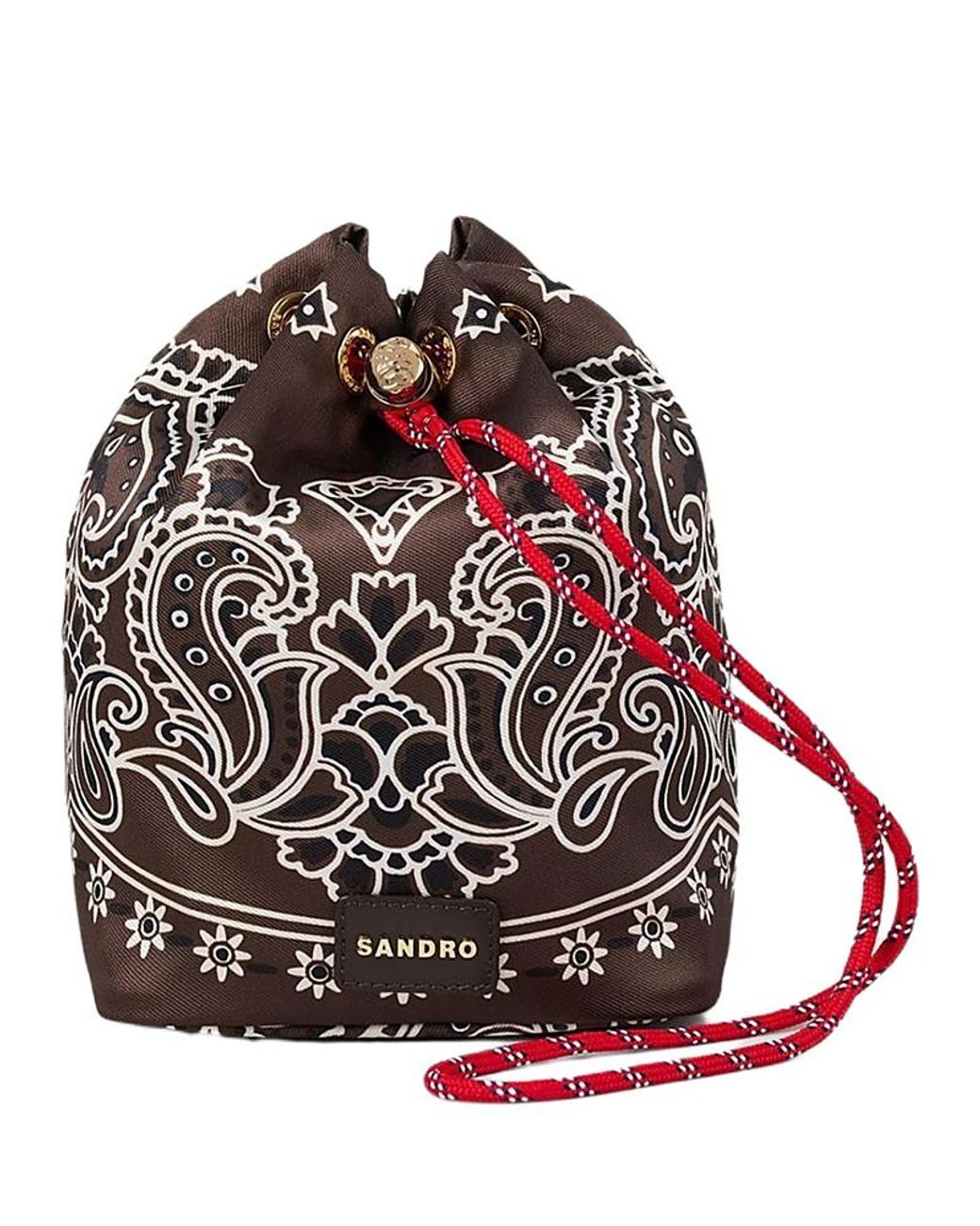 Sandro Bandana Bucket Bag in Red | Lyst