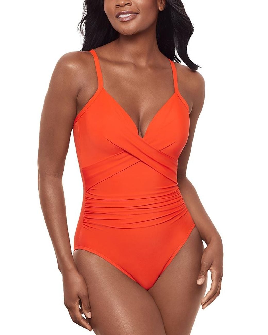 Miraclesuit Red Rock Solid Captivate One Piece Swimsuit