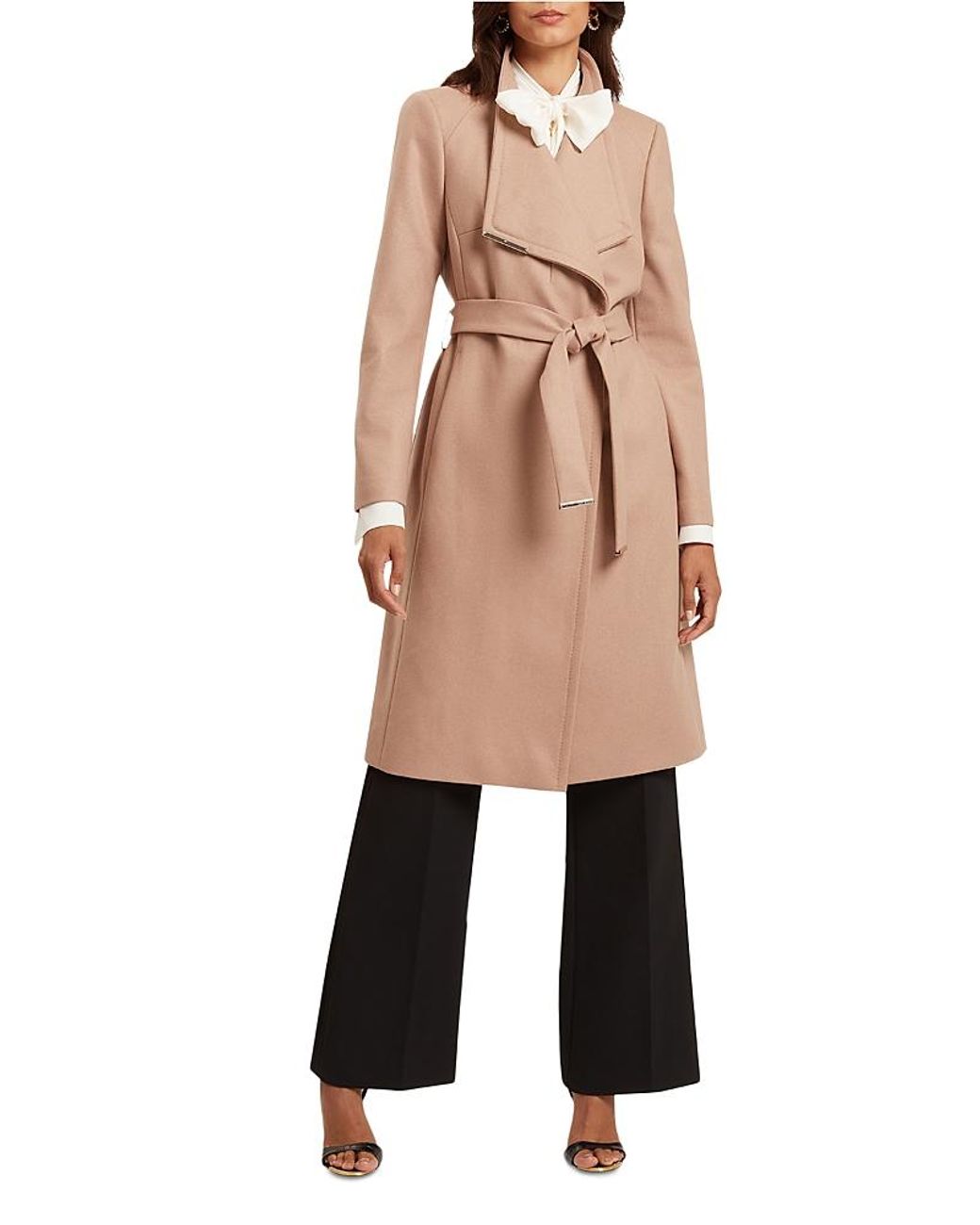 Ted Baker Natural Rose Wool Blend Wrap Coat