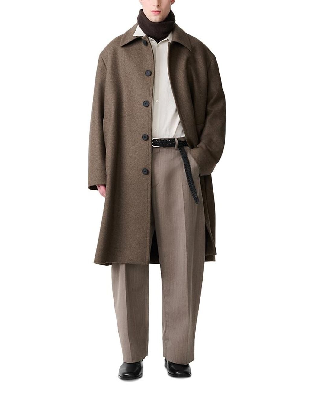 Studio Nicholson Brown Wool Blend Oversized Overcoat for men