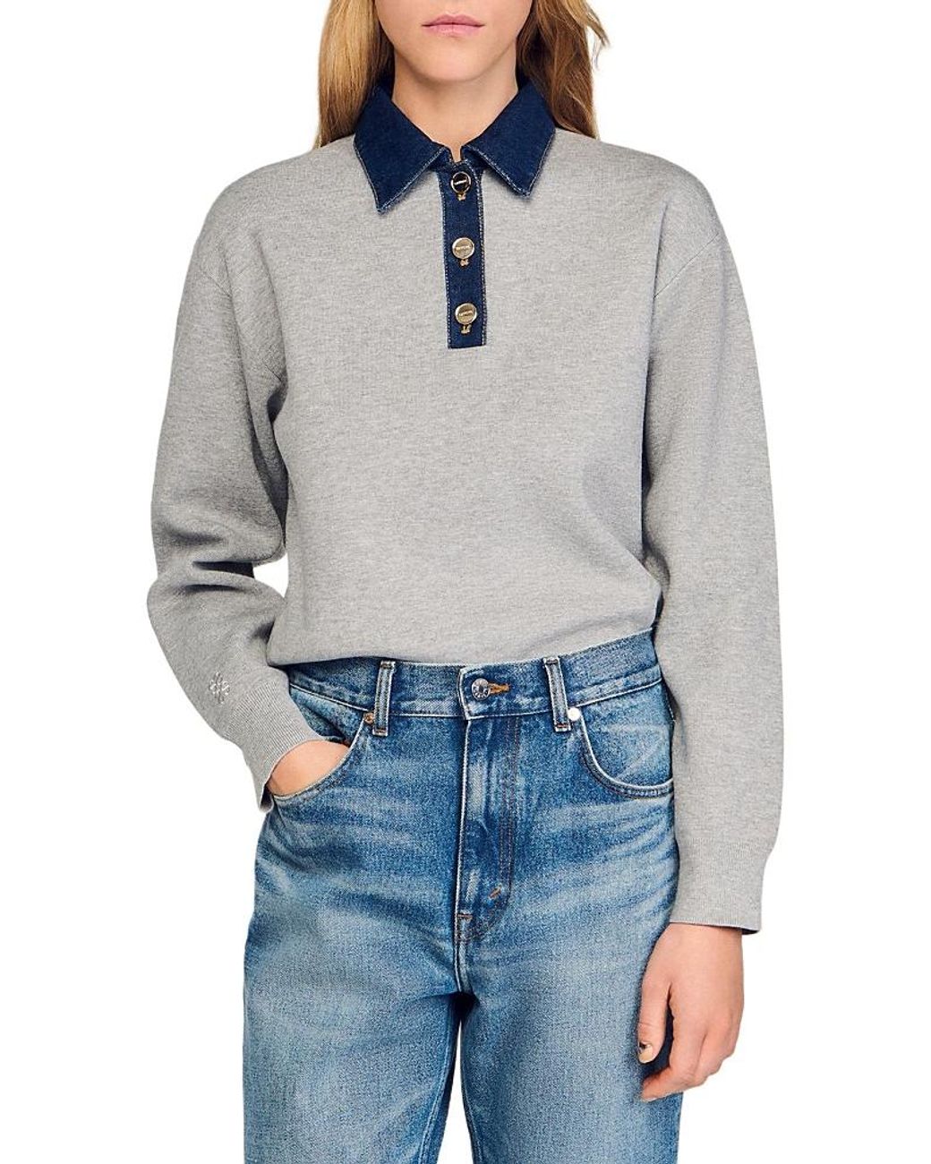Sandro Blue Damien Sweater