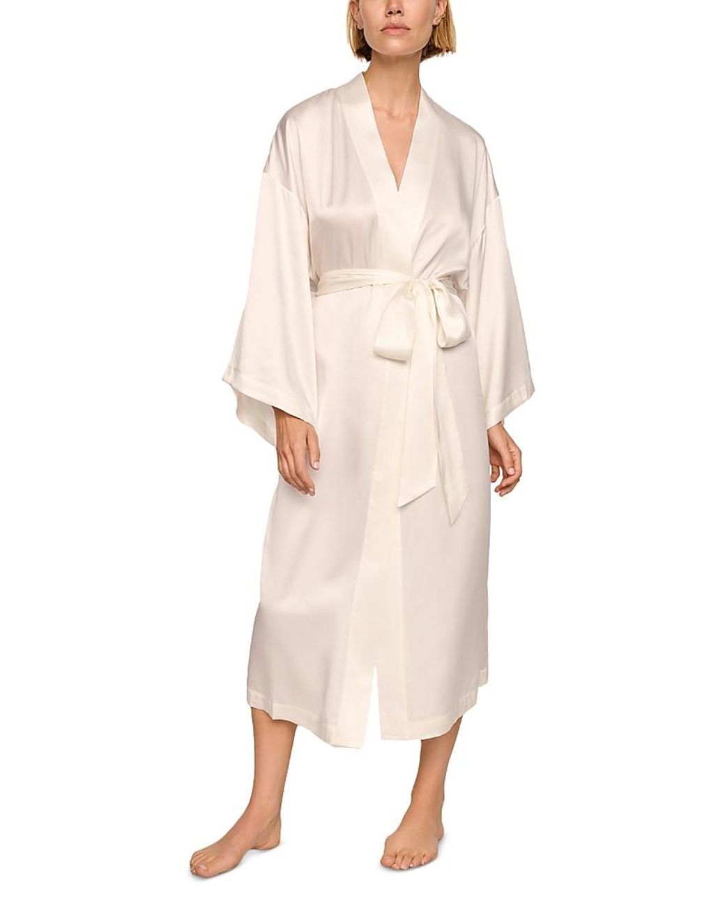 Eberjey Natural Inez Silk Robe