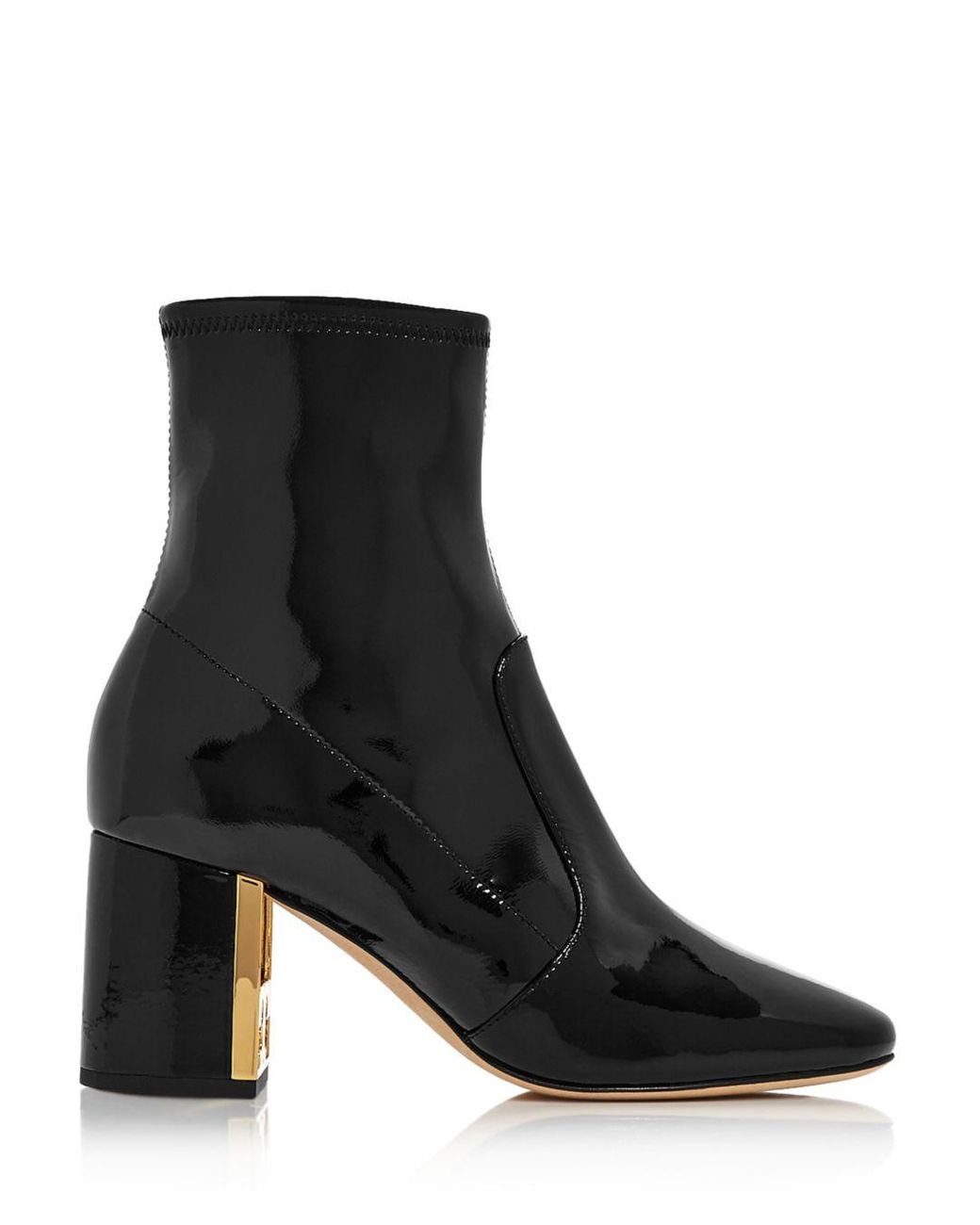 Tory Burch Gigi Stretch Patent Leather Bootie in Black | Lyst