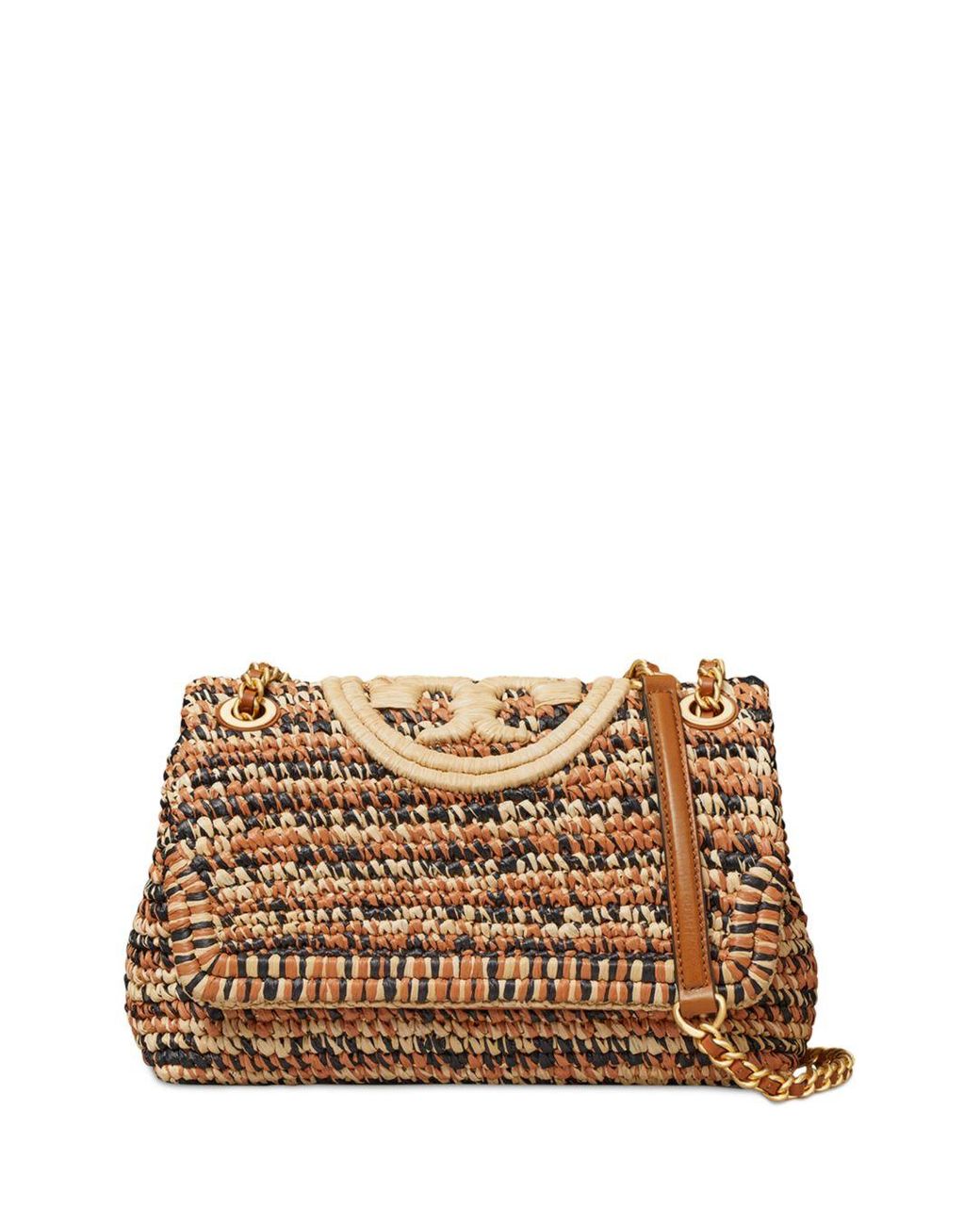 Tory Burch Synthetic Fleming Soft Raffia Convertible Shoulder Bag in