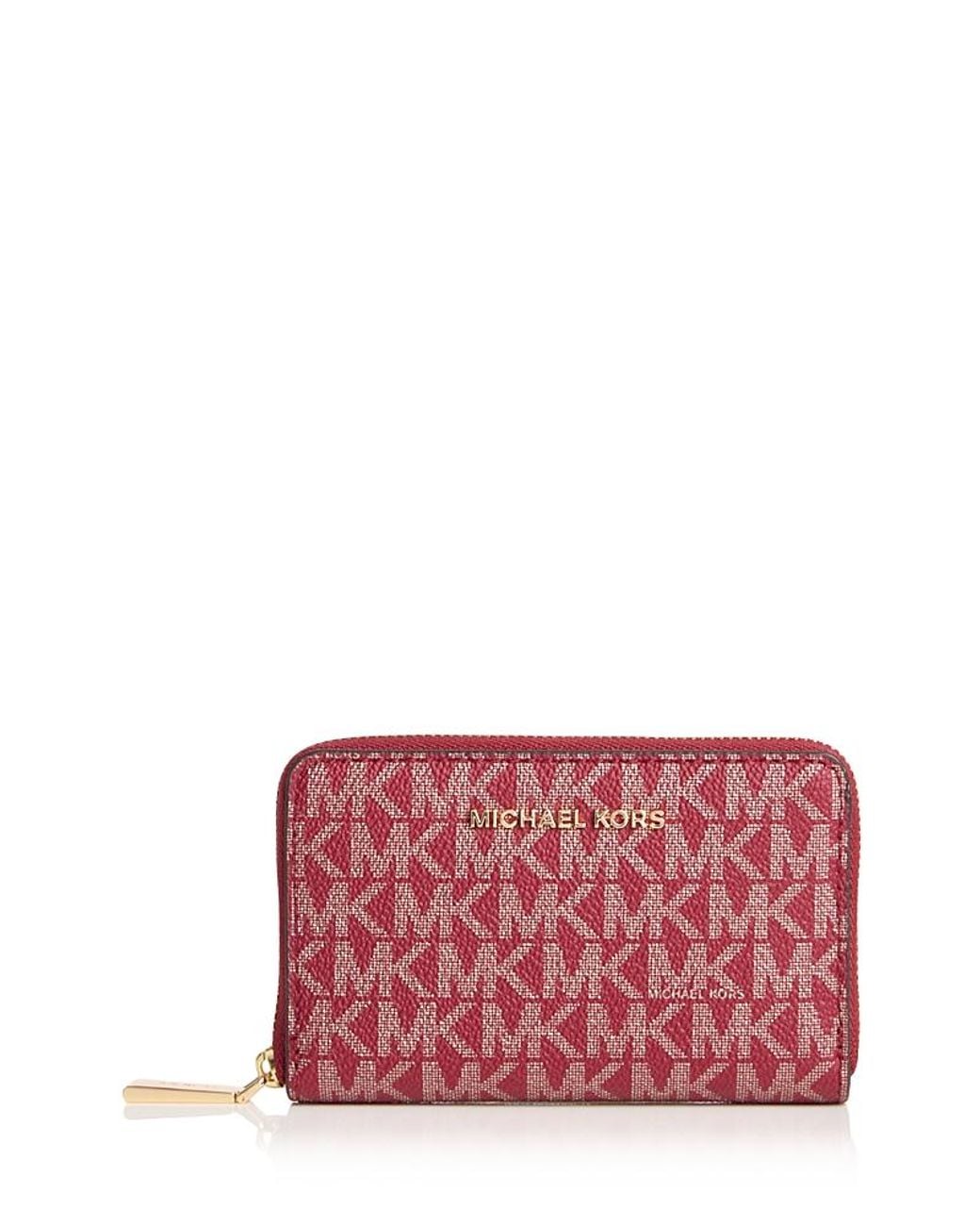 Michael Kors Pink Monogram Card Case