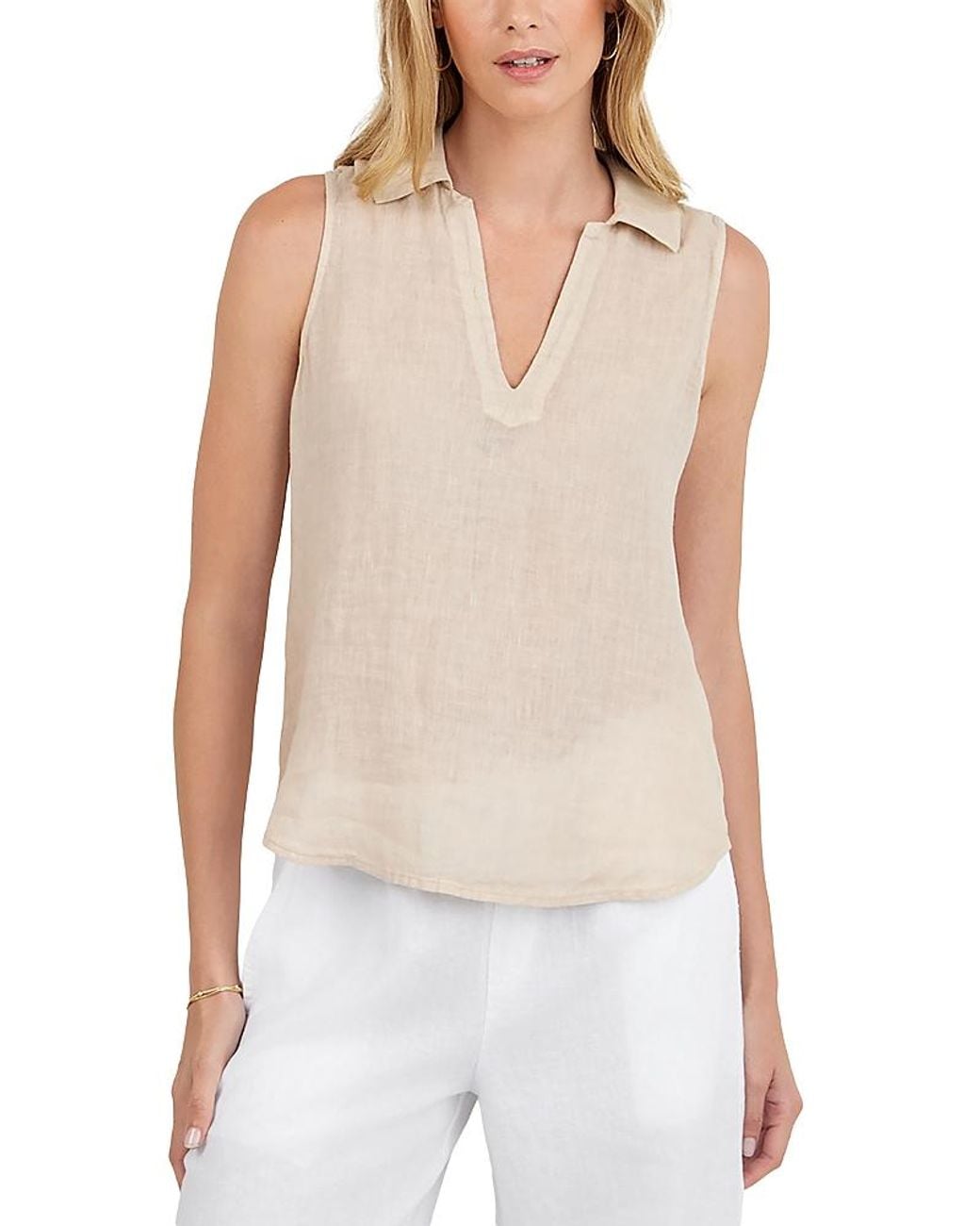 Bella Dahl White Sleeveless Pullover