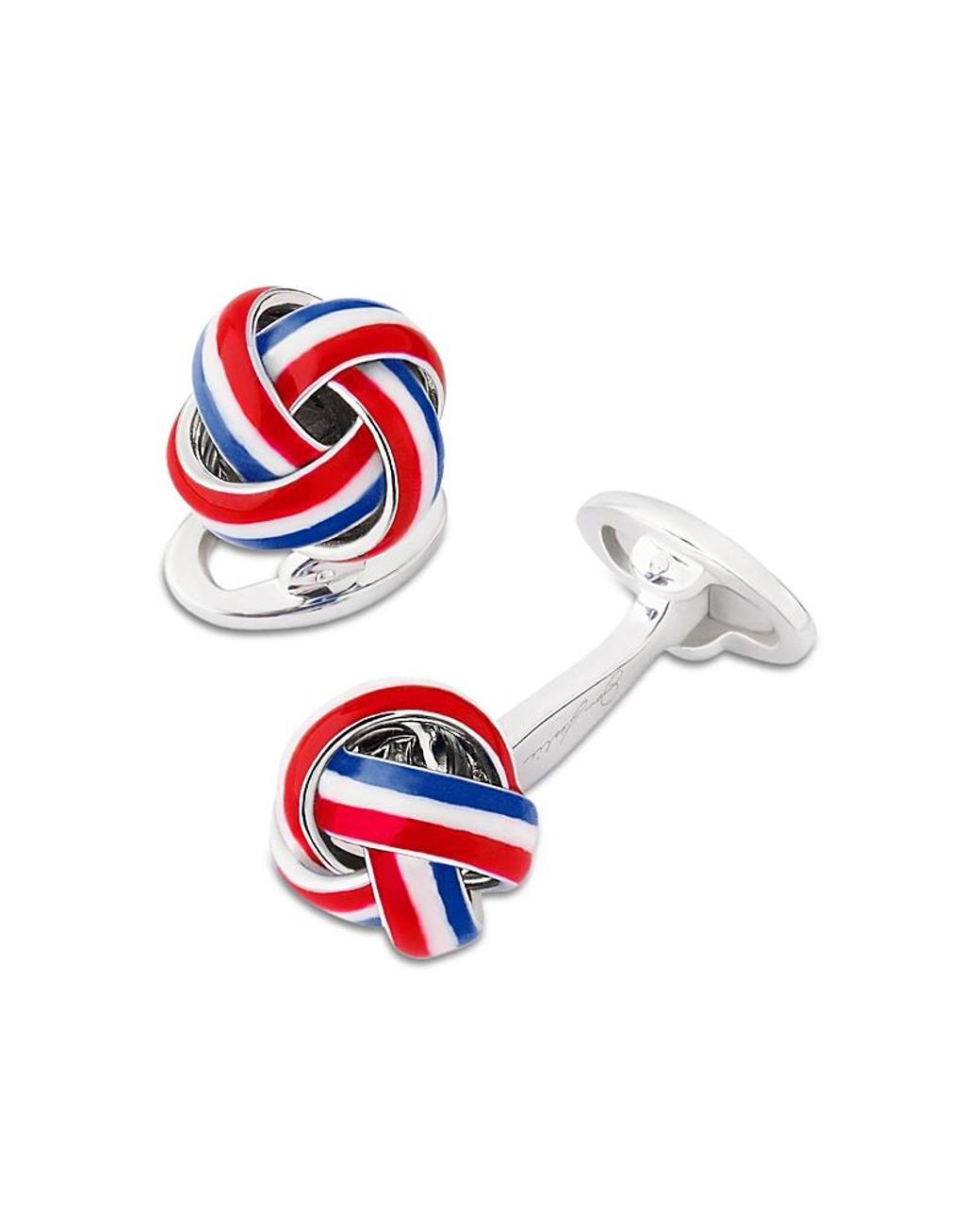Jan Leslie White And Knot Cufflinks for men