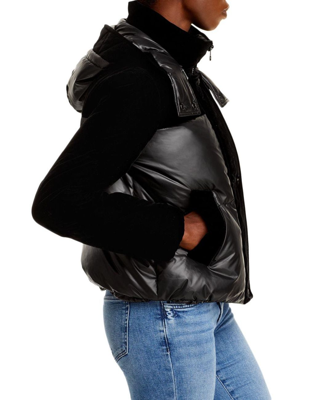 marc new york mixed media puffer coat