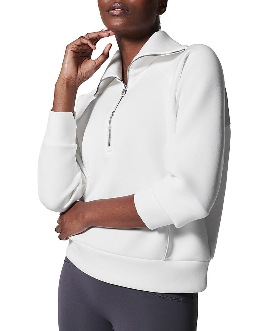 Spanx Gray Airessentials Half Zip