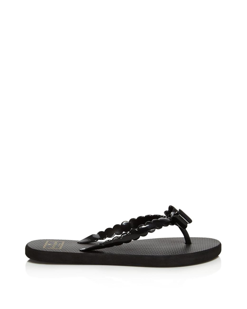 Kate Spade Women's Denise Bow Flip-flops in Black | Lyst