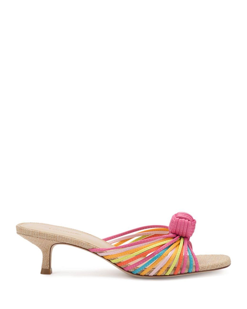 Larroude Valerie Slip On Embellished Kitten Heel Sandals in Pink | Lyst
