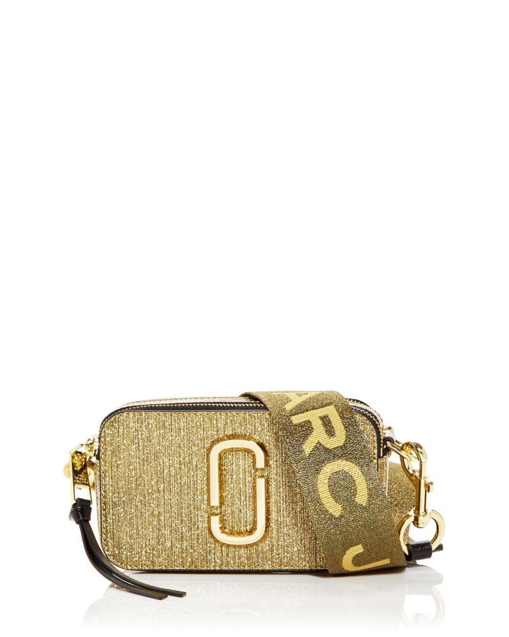 Marc Jacobs Leather Snapshot Glitter Bag in Gold/Gold (Metallic) Save