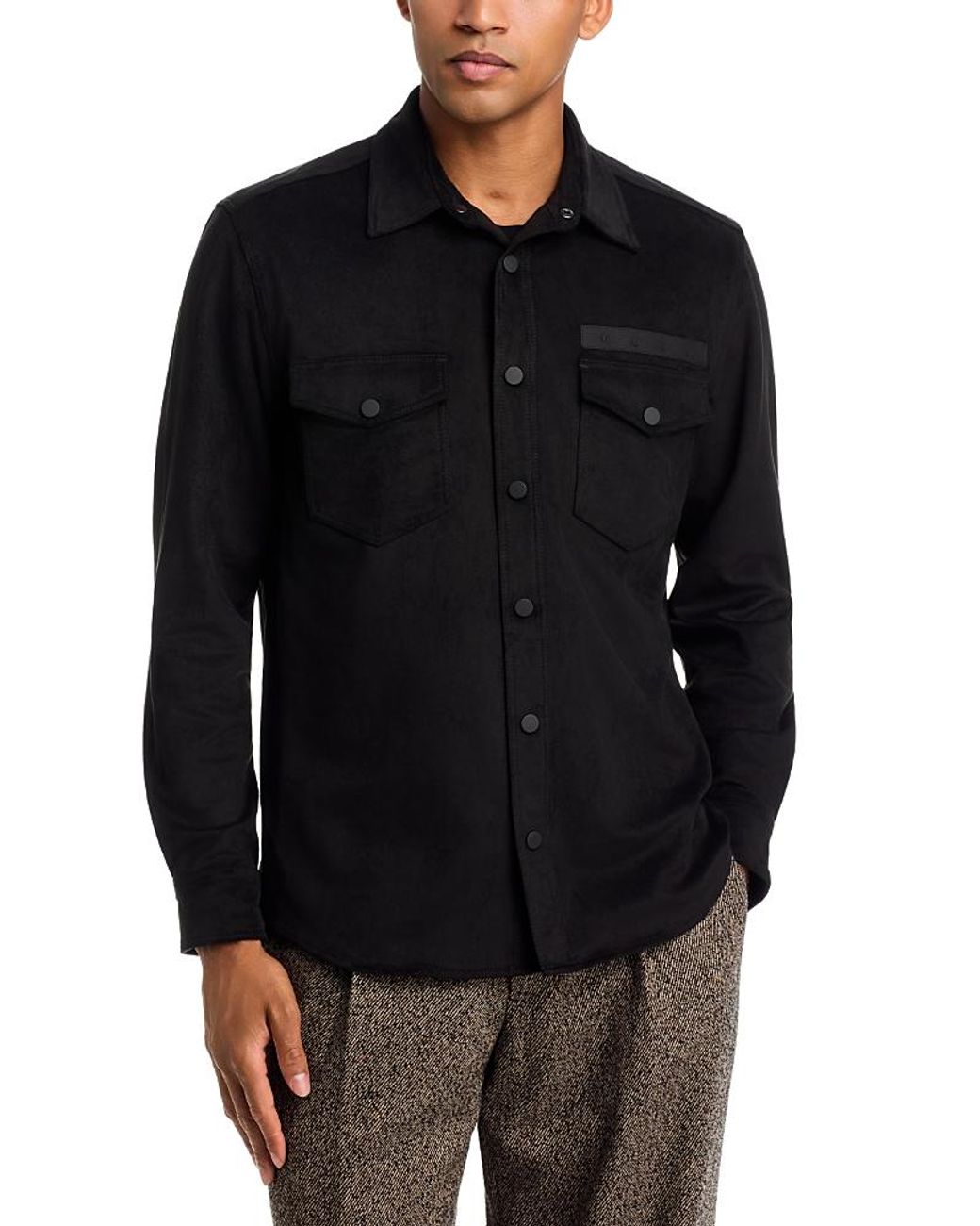 HUGO Black Ekel Flap Pocket Overshirt for men